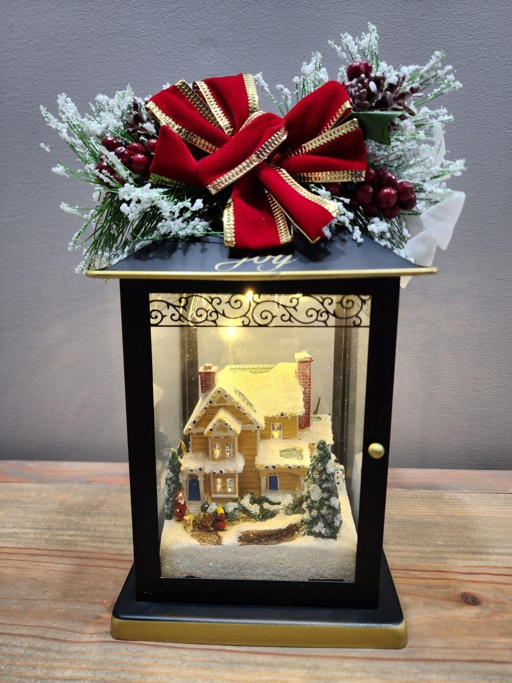 Thomas Kinkade Joy Christmas Lantern Bradford Exchange Always in Bloom 01-22558